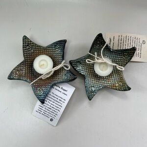 Handmade Pottery Star-Shaped Candle Holders